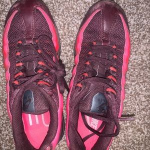 burgundy and pink nike shoes